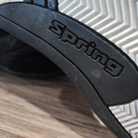 Spring boots lace and zip black with white stripe women's or youths' size 36 - Picture 7 of 10